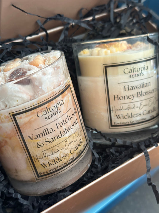 Vanilla, Patchouli & Sandalwood - Wickless Candle 20cl